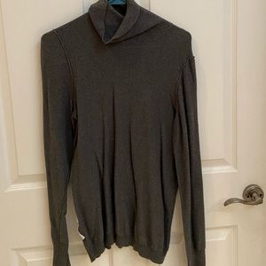 Thin gray turtleneck sweater